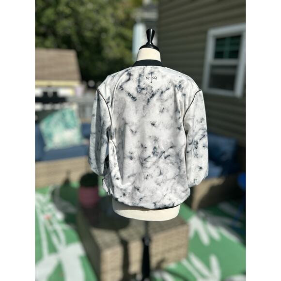N1SQ Marble Print Zip-Up Jacket Streetwear - Picture 9 of 9